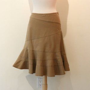 DKNY Brown Tiered Flare Skirt